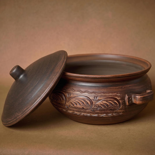 Handmade Ceramic Bread Baker: Organic Red Clay Dutch Oven (6000ml)