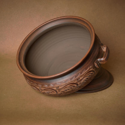 Handmade Ceramic Bread Baker: Organic Red Clay Dutch Oven (6000ml)