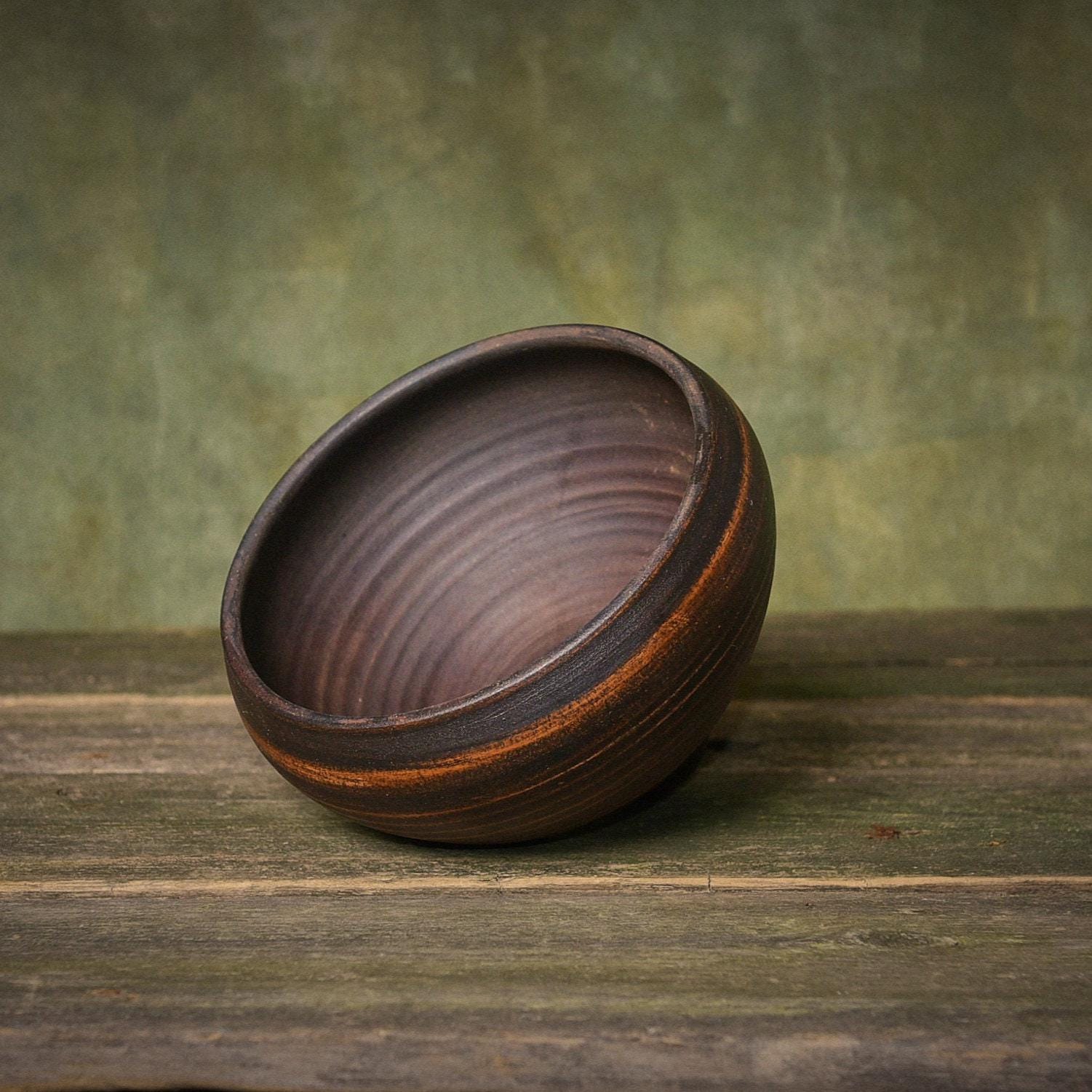 Large Handmade Ceramic Soup Bowl – Unglazed Ukrainian Pottery Dinner Dish - clayproductsshop