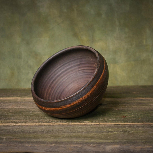 Large Handmade Ceramic Soup Bowl – Unglazed Ukrainian Pottery Dinner Dish - clayproductsshop