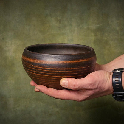 Large Handmade Ceramic Soup Bowl – Unglazed Ukrainian Pottery Dinner Dish - clayproductsshop