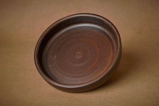 Round Ceramic Baking Pan – Handcrafted Clay Plate for Pancakes & Oven Cooking - clayproductsshop