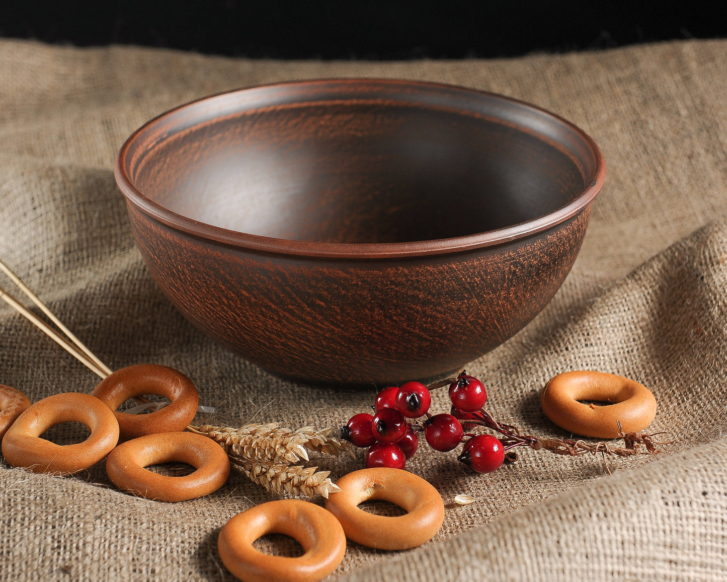 Big bowl of clay, tureen, dish, Plate of red clay, dish, brown plate, Pottery, ceramic, handmade - clayproductsshop