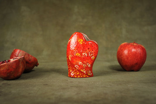 Small Ceramic Heart Shaped Vase Hand Painted White Clay Table Bowl Handcrafted Home Decor Unique gift - clayproductsshop