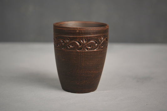 Hand-Engraved Ceramic Drinking Glass | Red Clay Glassware - clayproductsshop