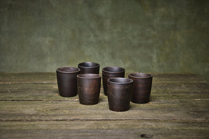 Set of 6 Ceramic Shot Glasses Handmade Clay Glass Set for Weddings Party - clayproductsshop