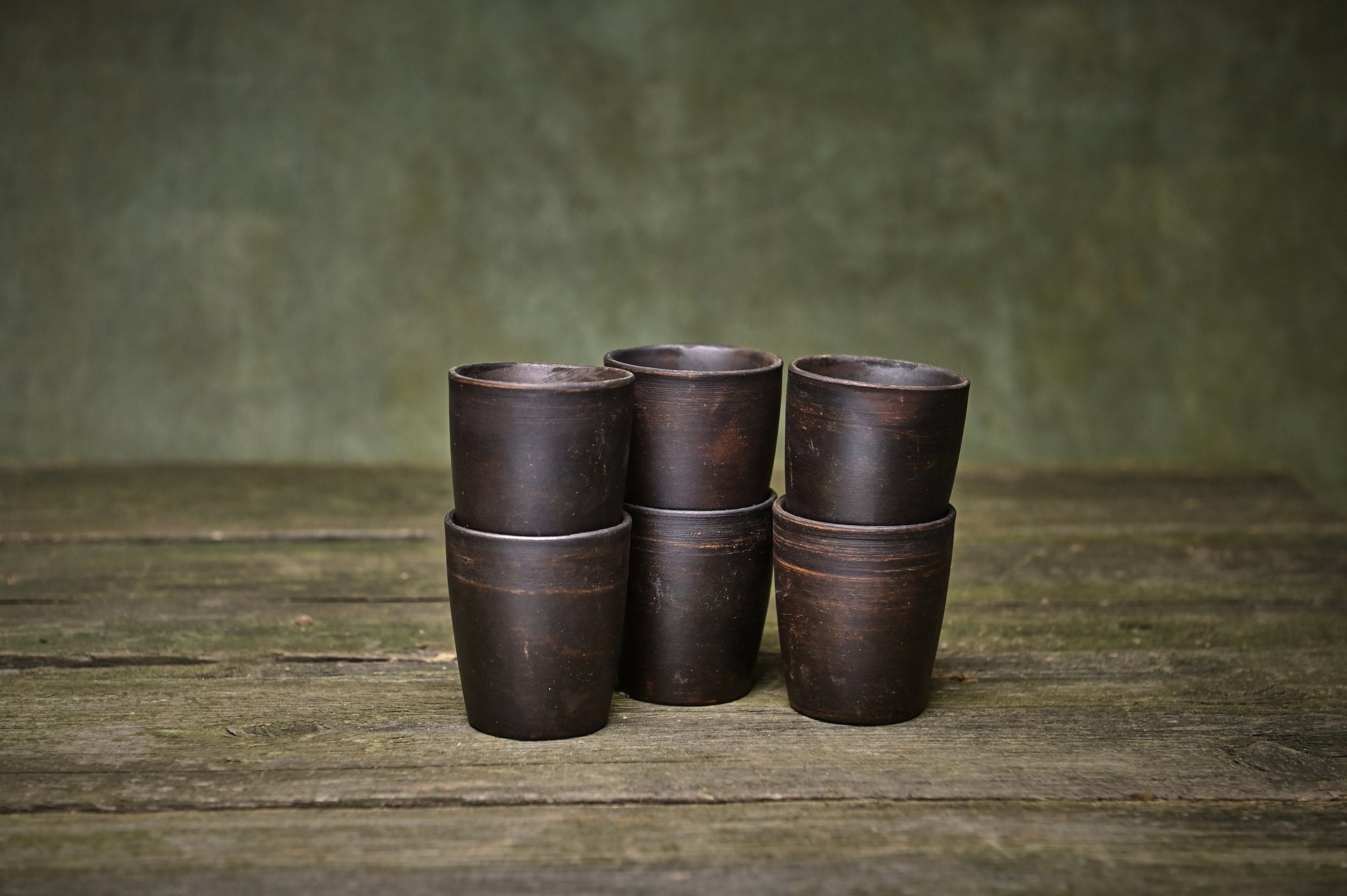 Set of 6 Ceramic Shot Glasses Handmade Clay Glass Set for Weddings Party - clayproductsshop