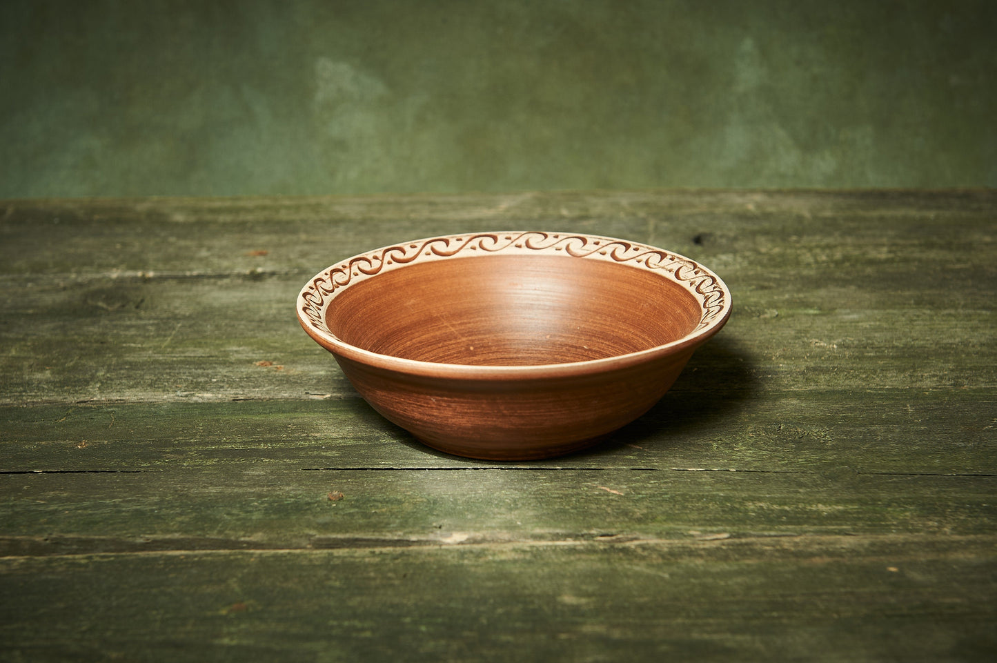 Handmade clay bowl rustic ceramic dish soup plate hand engraved farmhouse gift - clayproductsshop